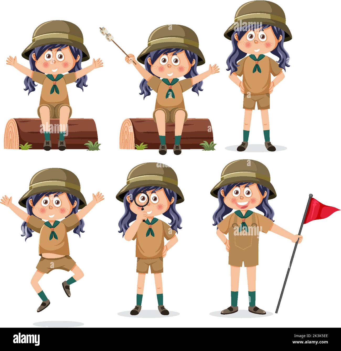 Children in camping outfit illustration Stock Vector Image & Art - Alamy