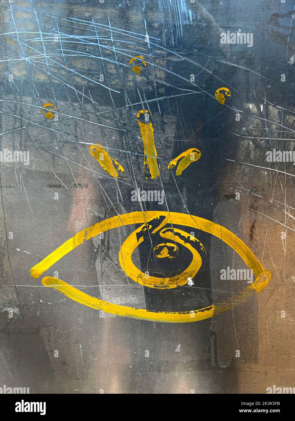The all seeing eye painted on a wall on the street in Brooklyn, New ...