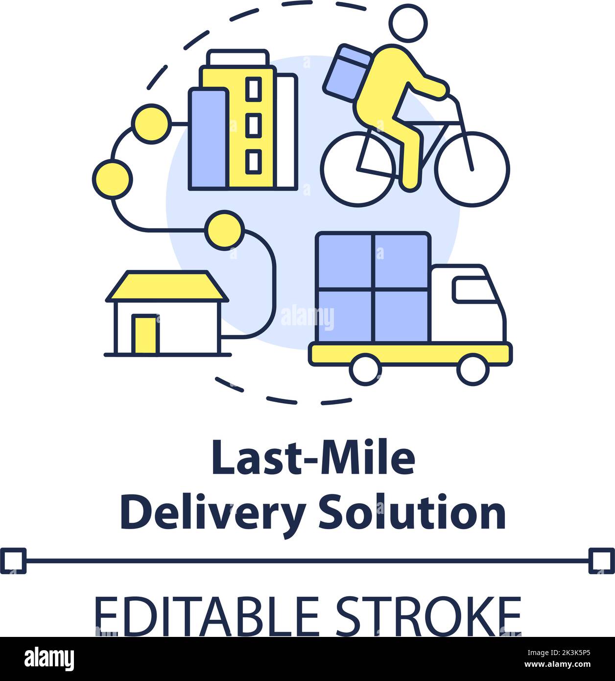 Last mile delivery solution concept icon Stock Vector