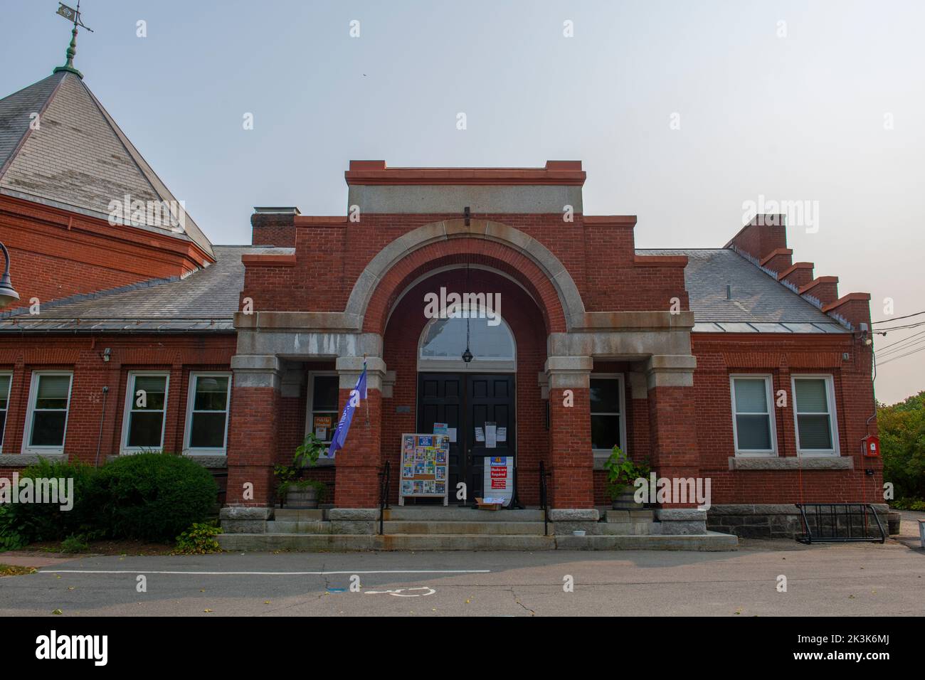 Newmarket Public Library at 1 Elm Street in historic town center of