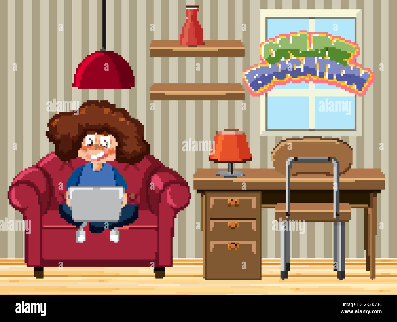 Online learning at home illustration Stock Vector Image & Art - Alamy
