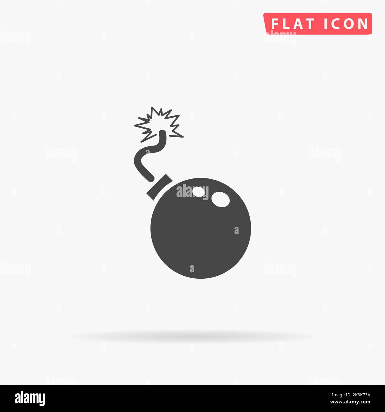 Bomb flat vector icon. Hand drawn style design illustrations Stock ...