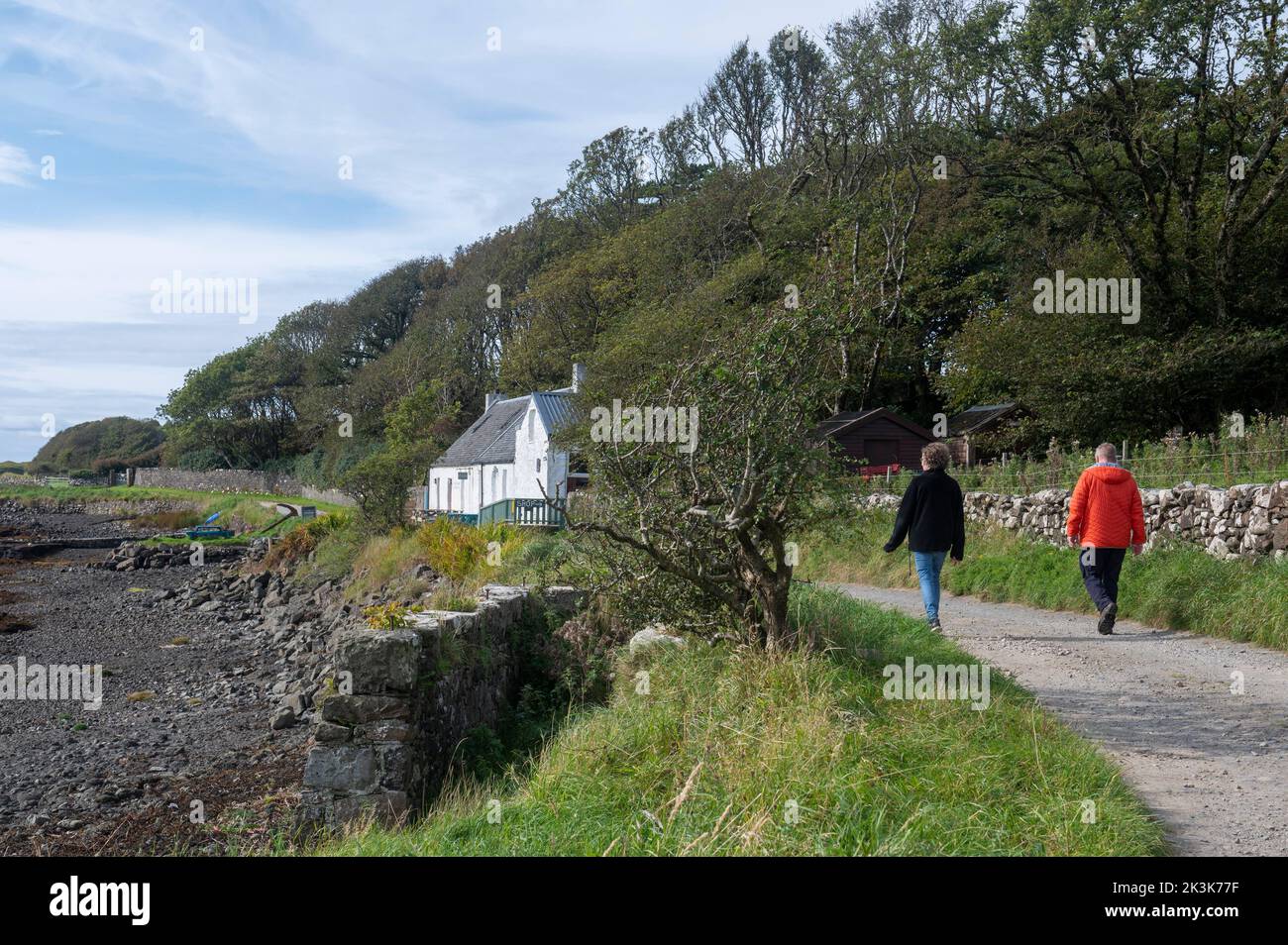 September 2022: Isle of Canna, Inner Hebrides, Scotland Walking on the road towards the shop Stock Photo