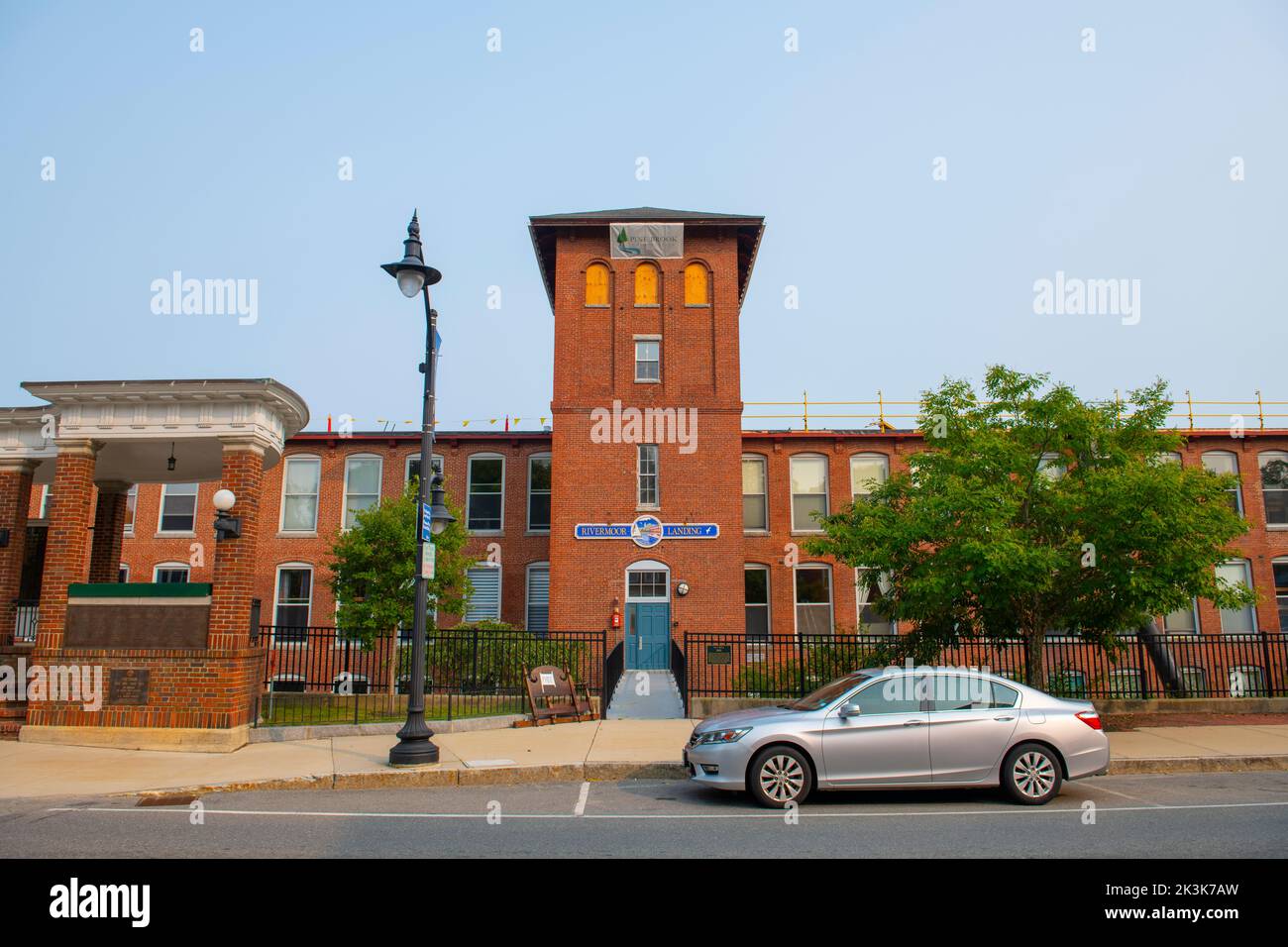 Newmarket Mills building on Lamprey River on Main Street in historic
