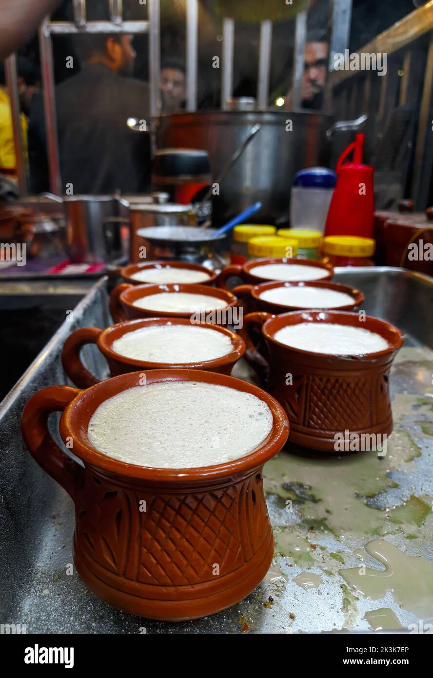 Traditional indian tea set or for serving black tea. Consists of a pot