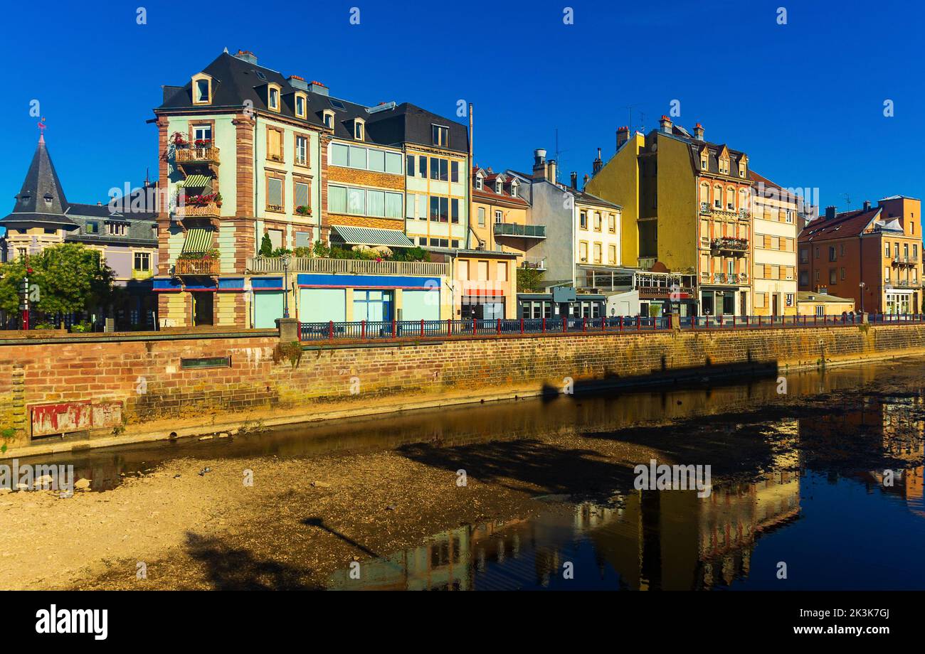 Buildings in historic centre of Belfort, France. Belfort is a city in