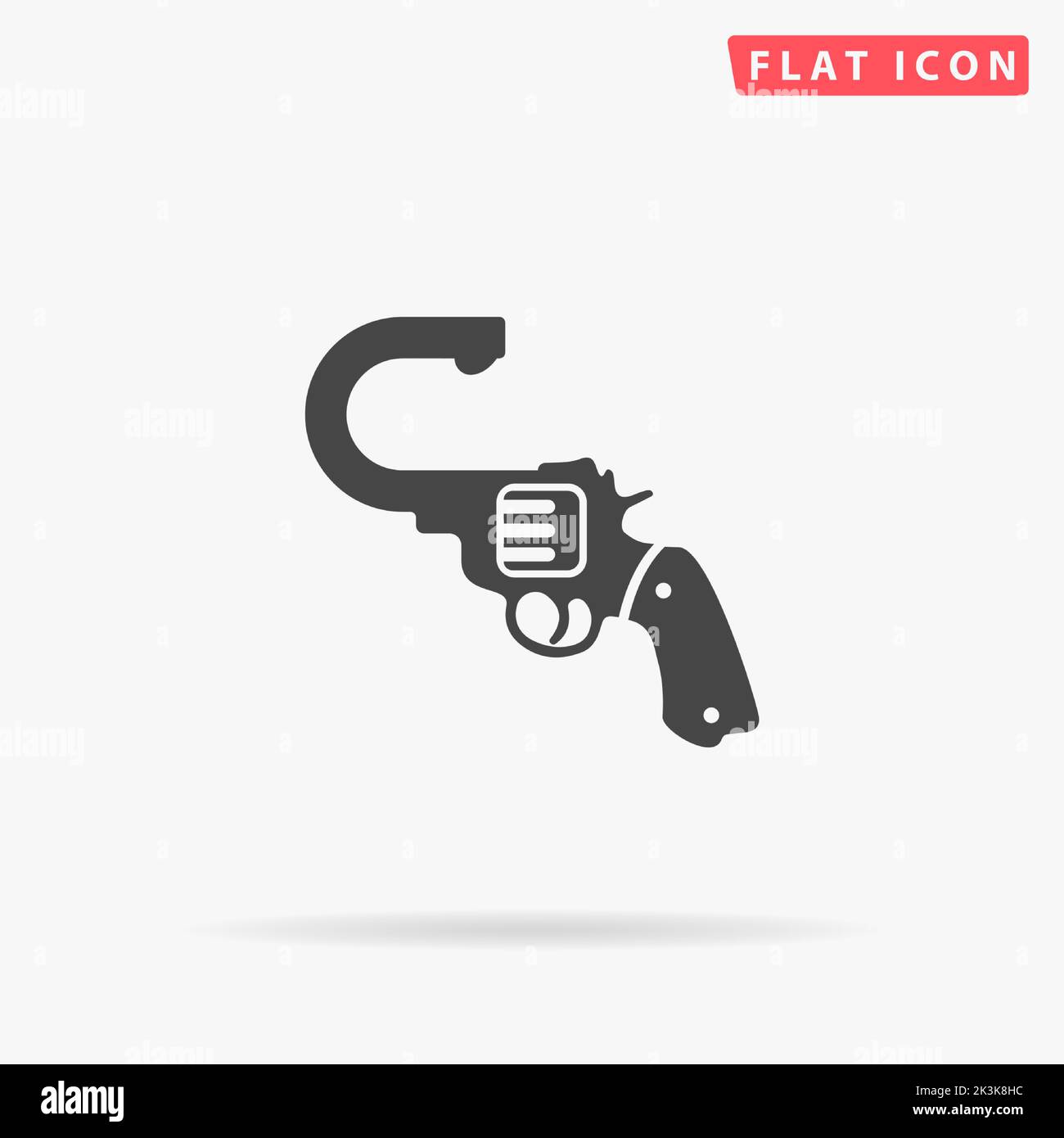 Suicide flat vector icon. Hand drawn style design illustrations. Stock Vector