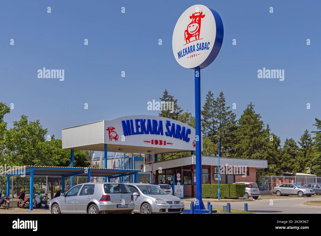 Sabac, Serbia - July 22, 2022: Entrance Gate Sign Tower Mlekara Sabac ...