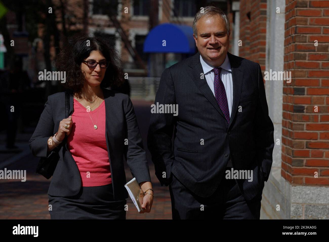 Robin Hayes, CEO of Jet Blue, arrives at the federal courthouse to testify in an antitrust lawsuit seeking to unwind the 'Northeast Alliance' partnership between American Airlines and JetBlue Airways Corp, in Boston, Massachusetts, U.S., September 27, 2022. REUTERS/Brian Snyder Stock Photo