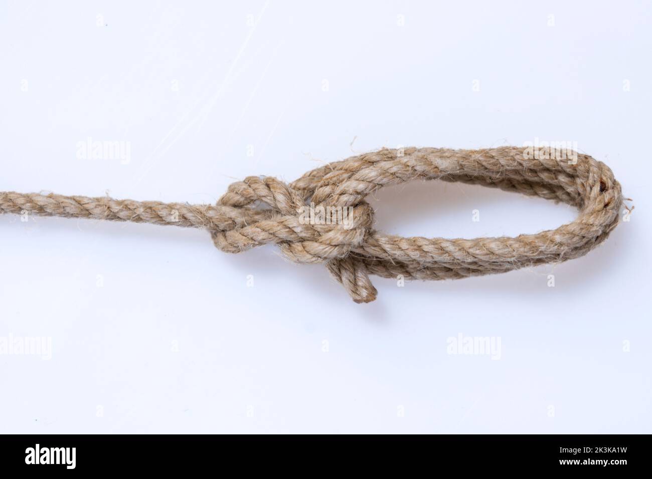rope forming a raft knot by whip ,Balearic islands, Spain Stock Photo