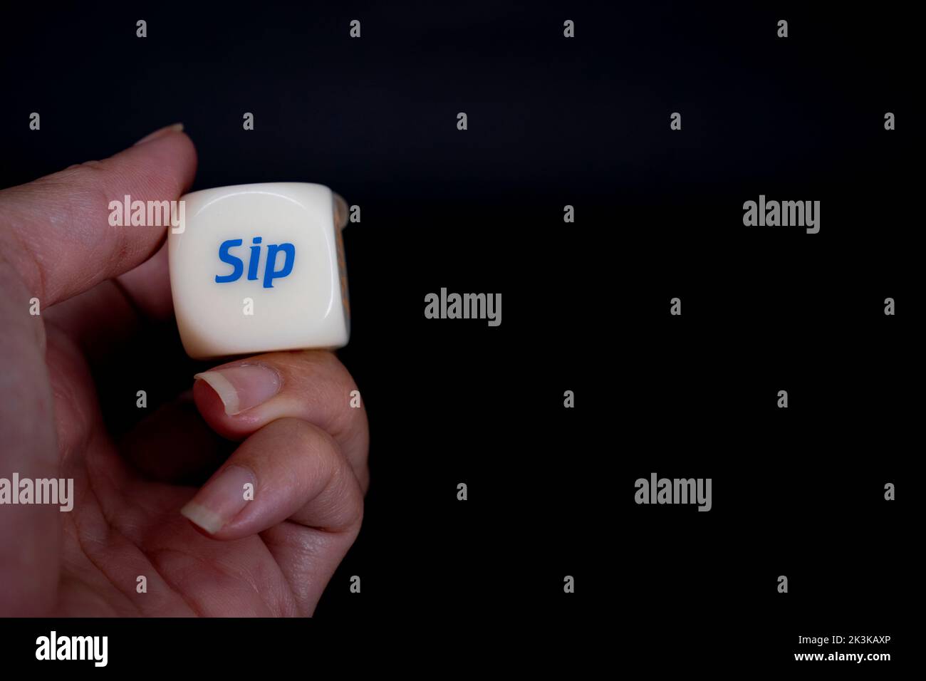 Drinking dice game isolated on black background Stock Photo