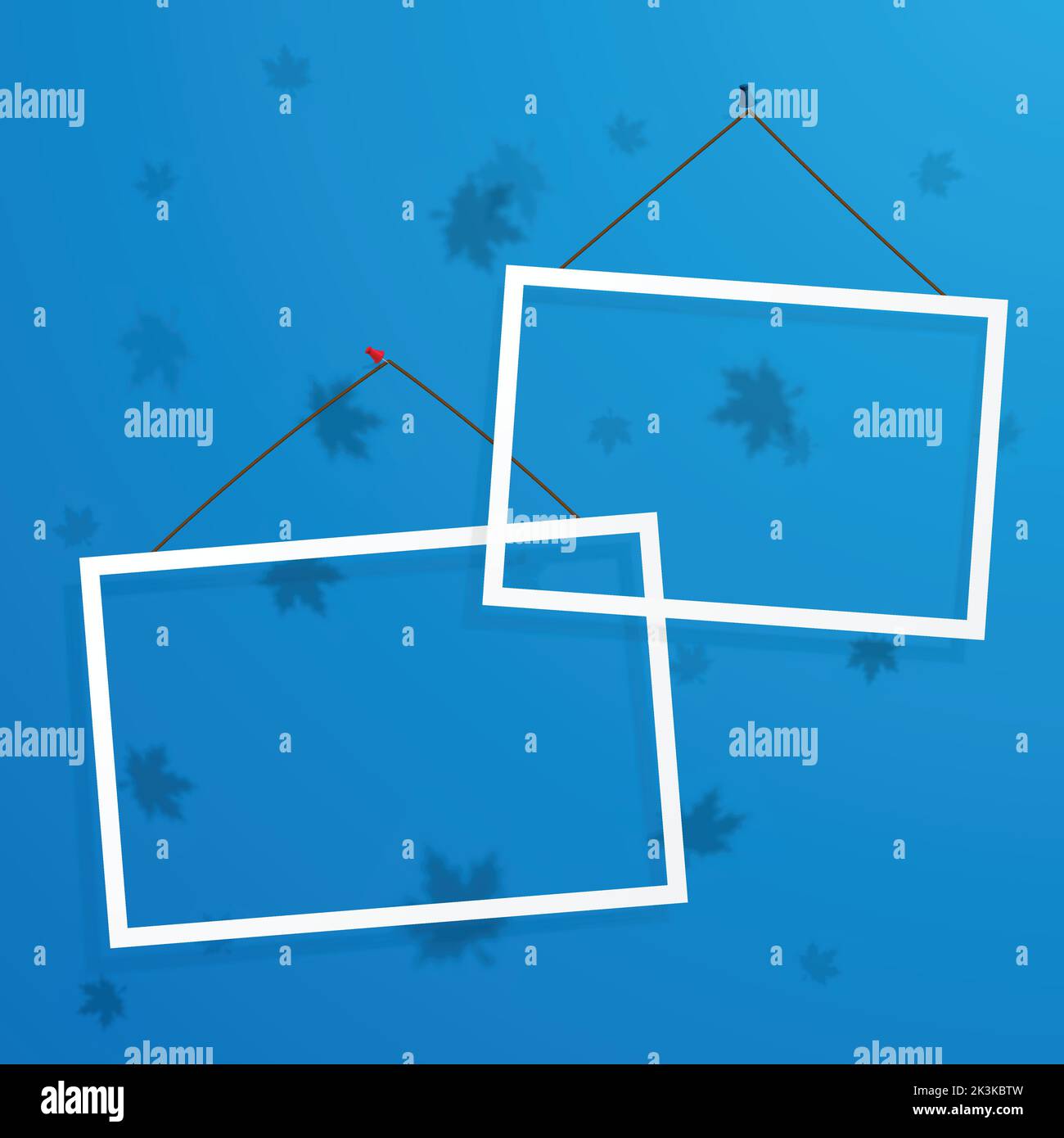 Two rectangle blue photo frames stock vector image art alamy