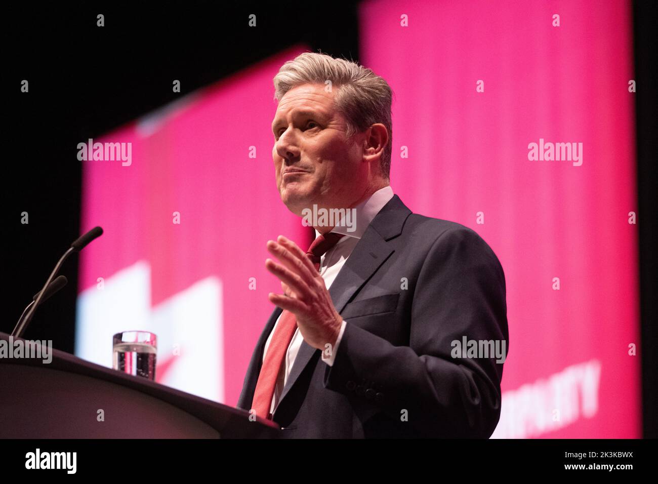 Keir Starmer Leaders speech at Labour Party Liverpool 27 September 2022 .Labour conference in Liverpool. Liverpool Kings Dock. Liverpool UK. Picture: gary Roberts/worldwidefeatures.com Credit: GaryRobertsphotography/Alamy Live News Stock Photo