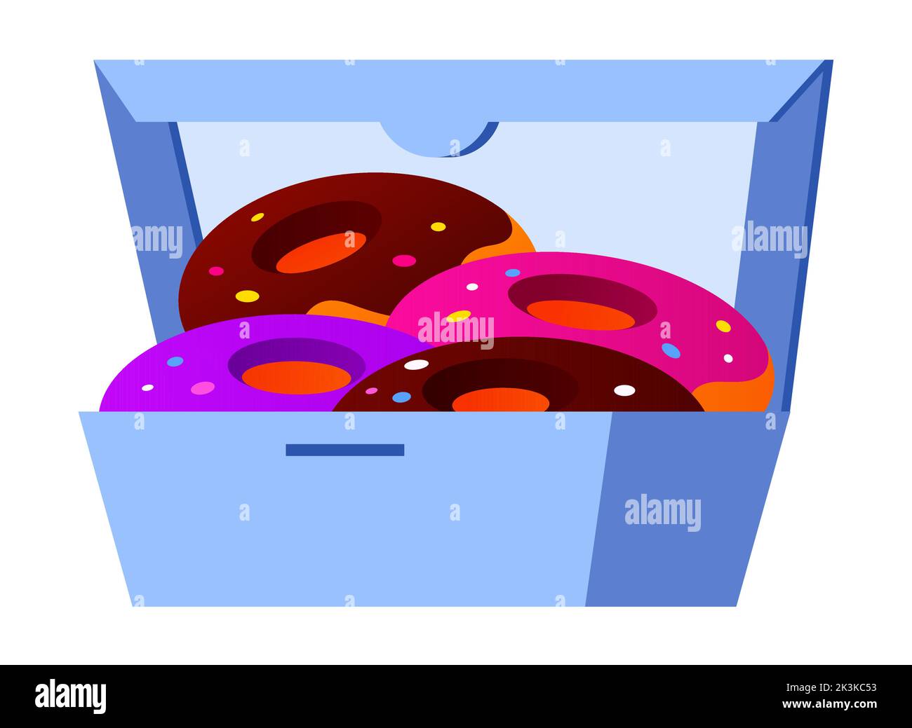 Donut box - modern flat design style single isolated image Stock Vector