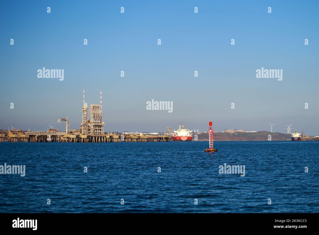 The gas terminal and navigation marker Stock Photo Alamy