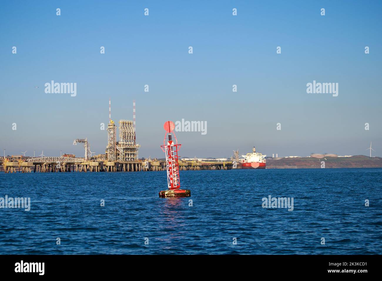 The gas terminal and navigation marker Stock Photo Alamy