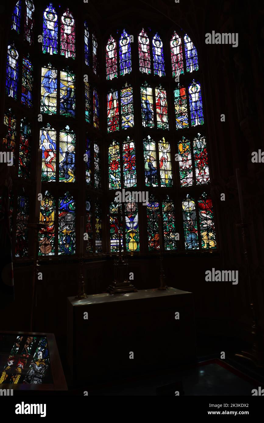 Ancient stained glass window in Westminster Abbey, London Stock Photo Alamy