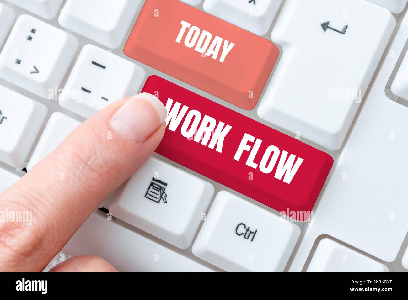 Text caption presenting Work Flow, Internet Concept Continuity of a ...