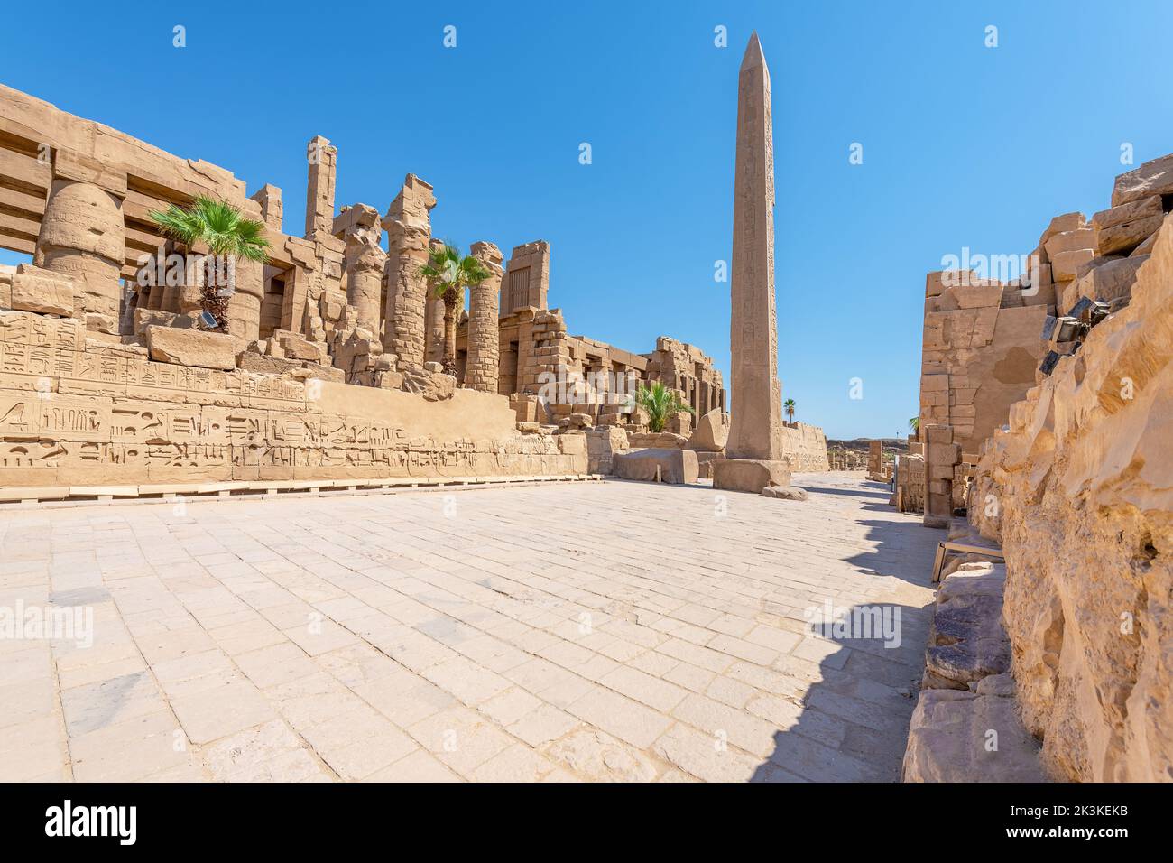 A massive obelisk in the Karnak Temple, Luxor, Egypt Stock Photo