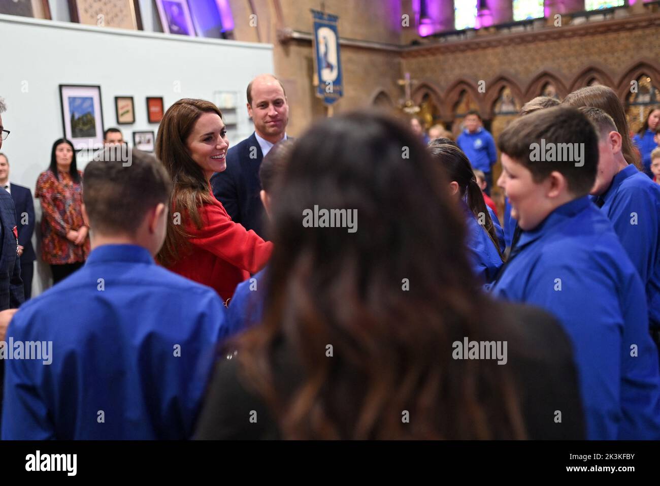 Britain's Prince William and Catherine, Princess of Wales visit St Thomas Church, Swansea, a community hub and food bank, in Britain September 27, 2022. Geoff Pugh/Pool via REUTERS Stock Photo