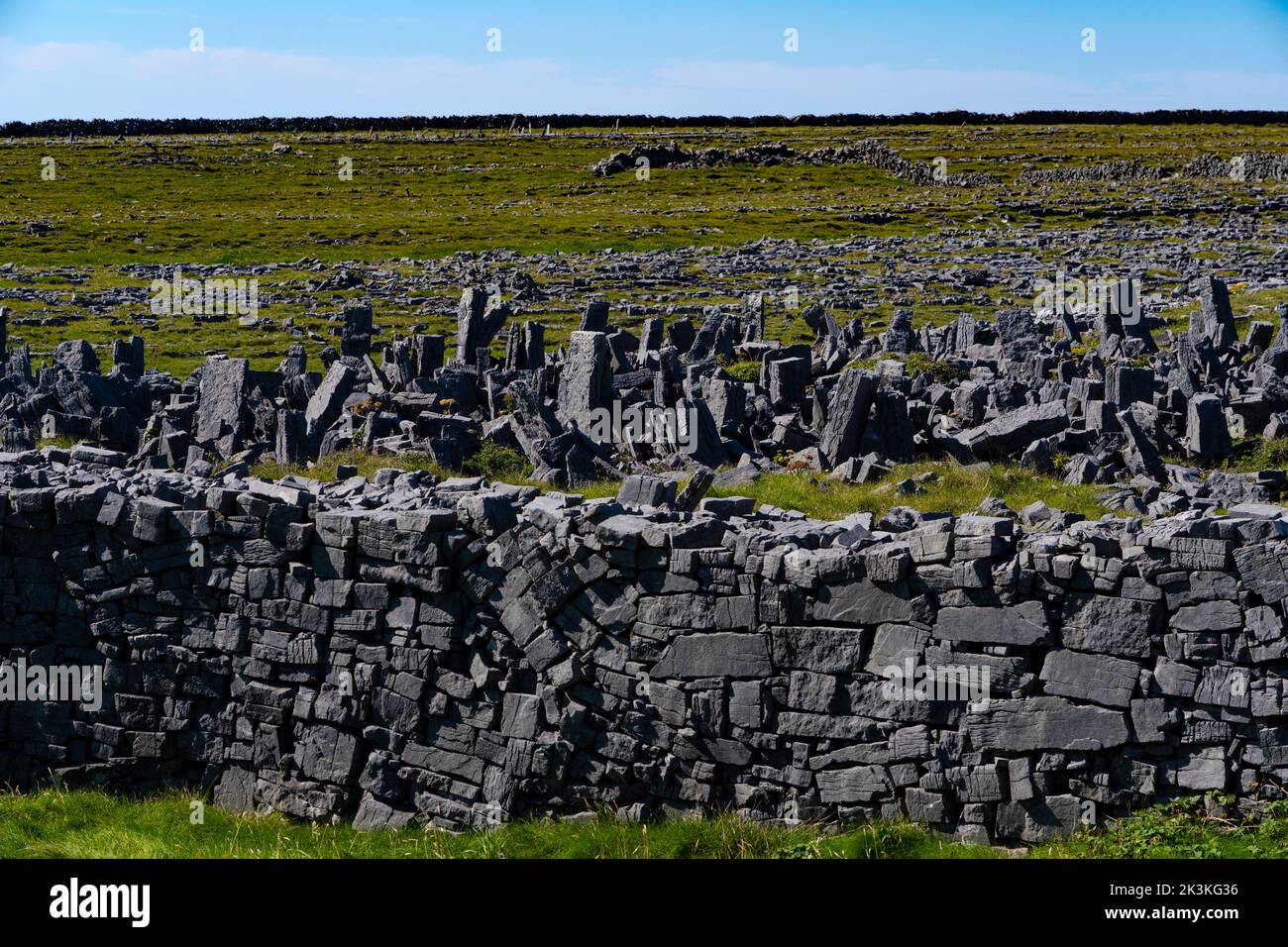 The ancient fortress of Dún Aonghasa or  Dún Aengus, Inishmore, the largest of the Aran Islands, Galway, Ireland Stock Photo