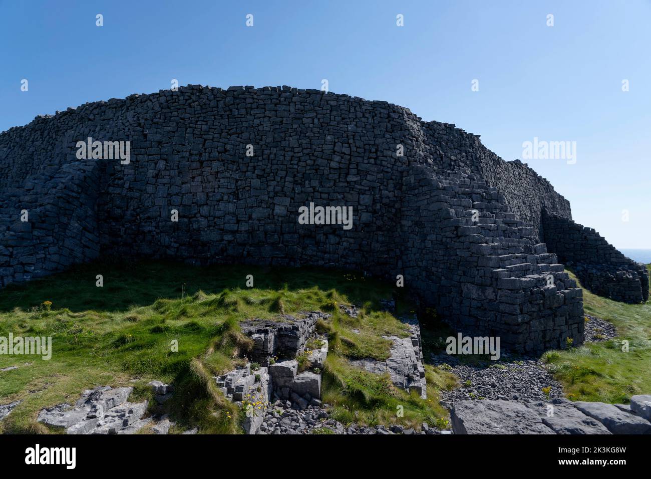 The ancient fortress of Dún Aonghasa or  Dún Aengus, Inishmore, the largest of the Aran Islands, Galway, Ireland Stock Photo