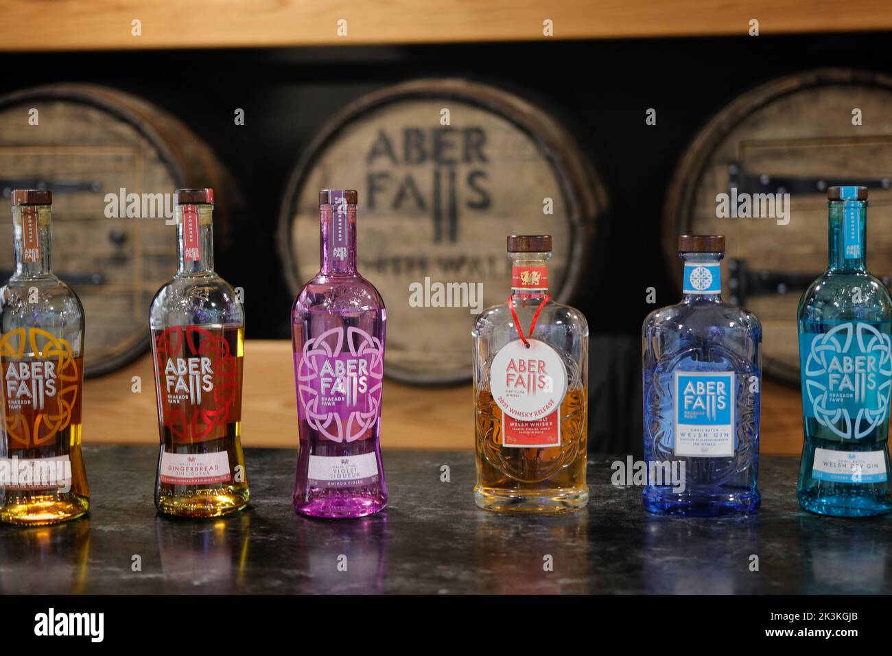 Aber Falls Whisky, Aber Falls Visitor Centre, Wales, UK Stock Photo - Alamy