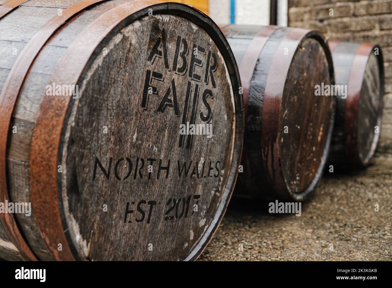 Aber Falls Whisky, Aber Falls Visitor Centre, Wales, UK Stock Photo