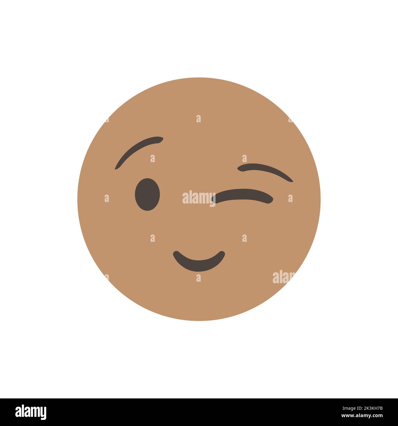 Winky face signals a joke or a hidden meaning. Vector illustration. smiling emoticon character design. Isolated 3D. Vector Emoticon. for web interface Stock Vector