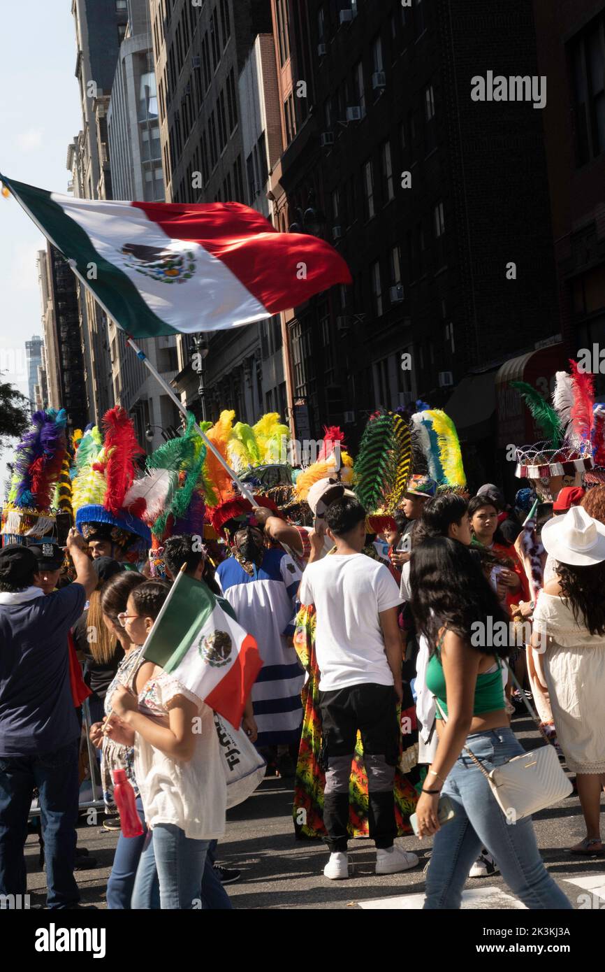 Mexican Day Parade on Madison Avenue in New York City, USA 2022 Stock