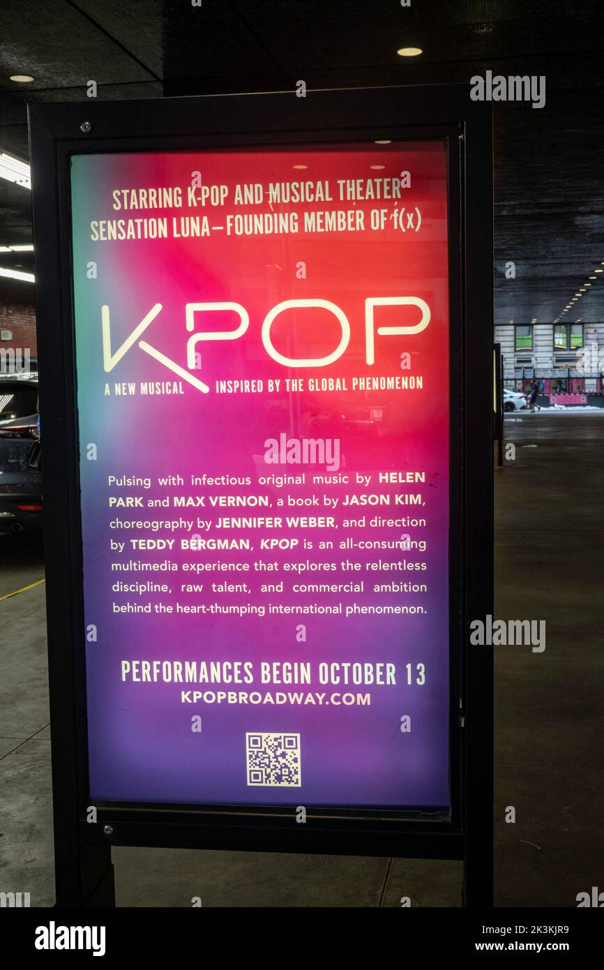 'K POP' sign at the Circle in the Square Theatre, New York City, USA 2022 Stock Photo