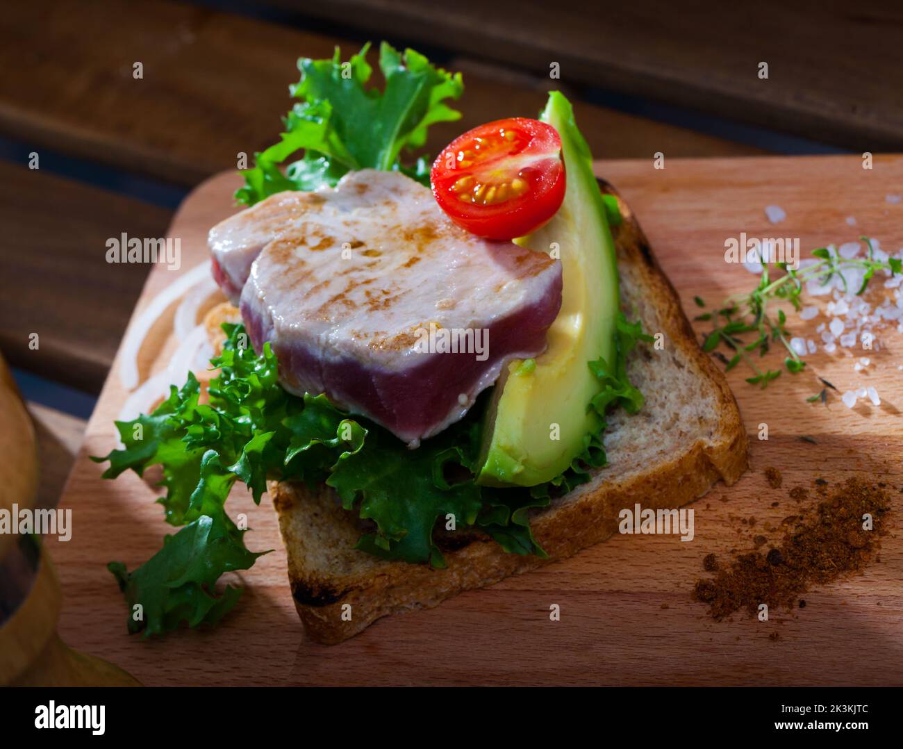 Sandwich with roasted tuna Stock Photo Alamy