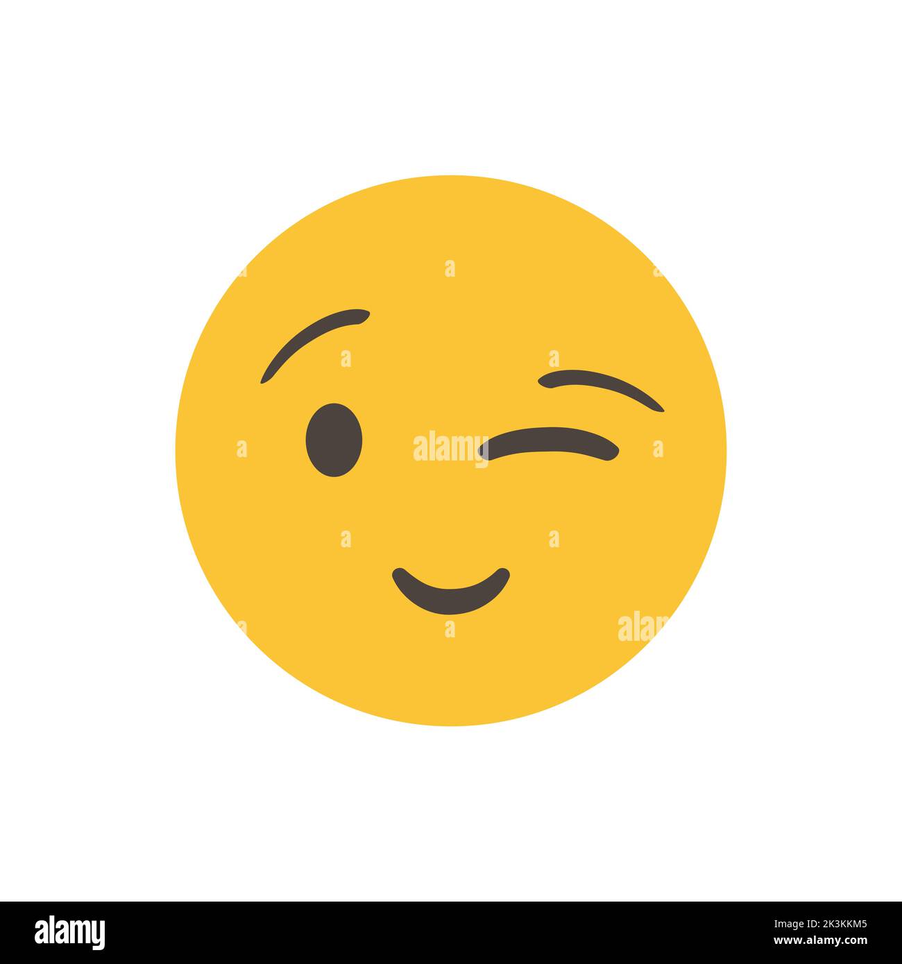 Winky face signals a joke or a hidden meaning. Vector illustration. realistic emoticon. isolated in white background. Vector Emoji. for interface Stock Vector
