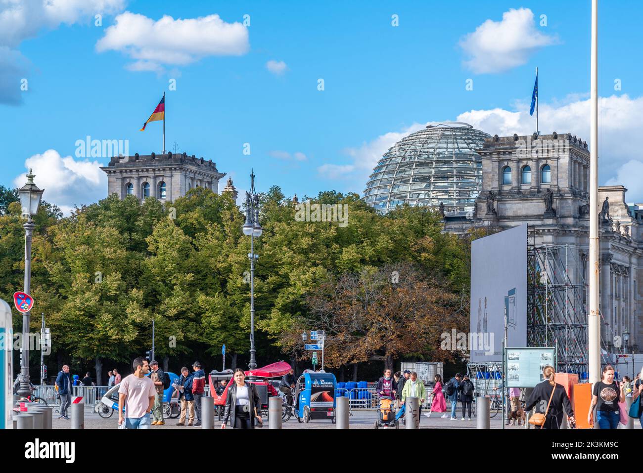 Platz des 18. März view to the German Reichstag building, Berlin, Germany, Europe Stock Photo