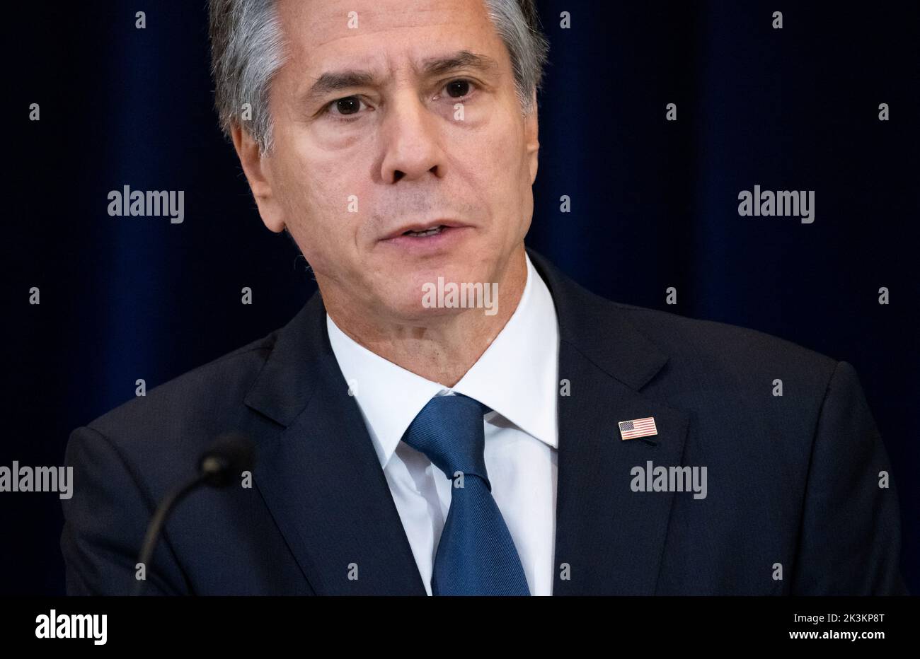 U.S. Secretary of State Antony Blinken attends a press conference with India's Foreign Minister Subrahmanyam Jaishankar at the State Department in Washington, U.S., September 27, 2022. Saul Loeb/Pool via REUTERS Stock Photo