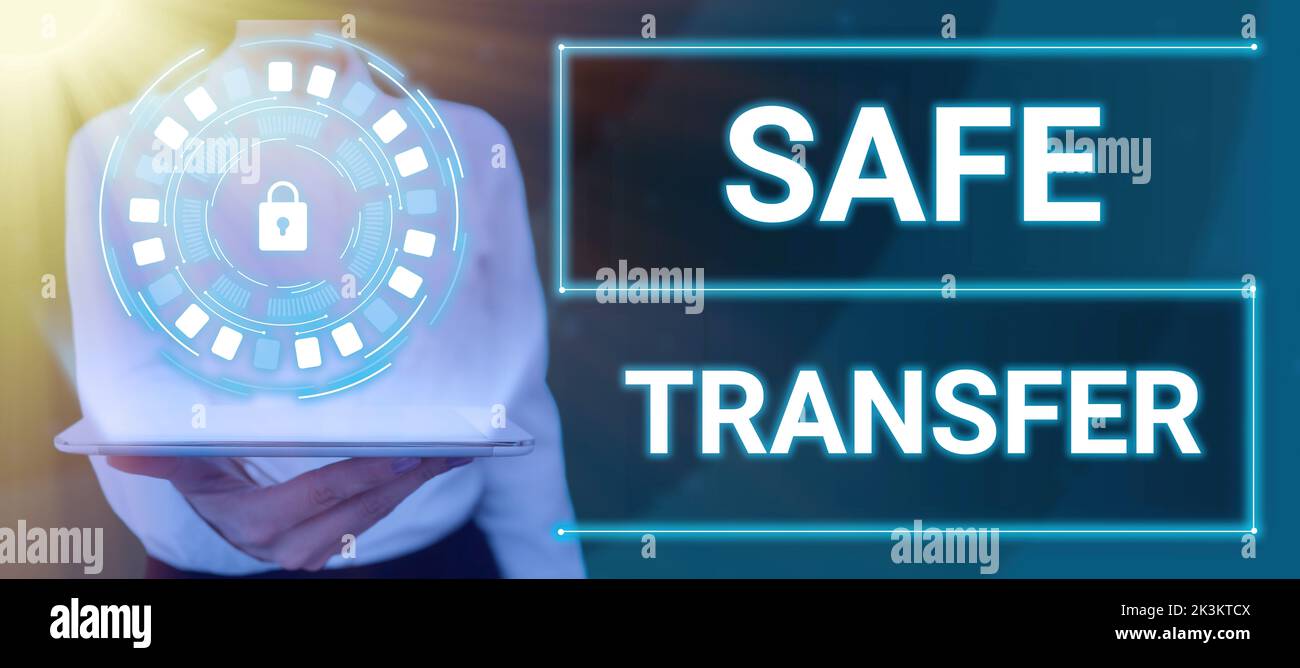 Text showing inspiration Safe Transfer. Internet Concept Wire Transfers ...