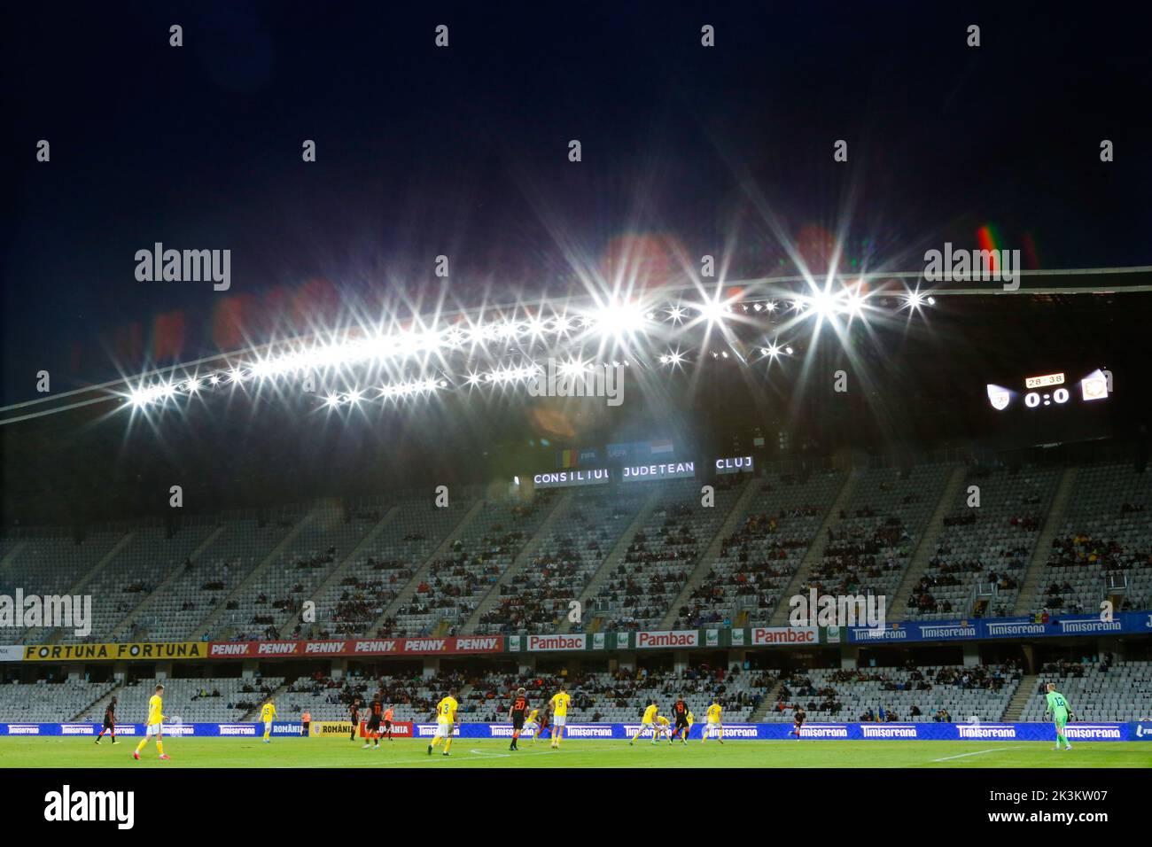 CLUC, ROMANIA - SEPTEMBER 27: A general interior overview during the International Friendly match between Romania U23 and Netherlands U23 at Cluj Arena on September 27, 2022 in Cluc, Romania (Photo by Nikola Krstic/BSR Agency) Stock Photo