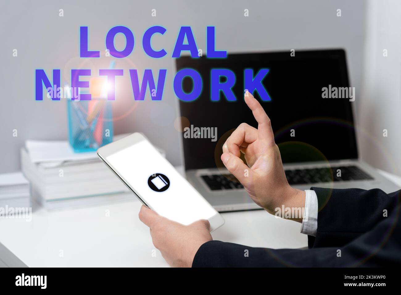 Writing displaying text Local Network. Internet Concept Intranet LAN Radio  Waves DSL Boradband Switch Connection Stock Photo - Alamy
