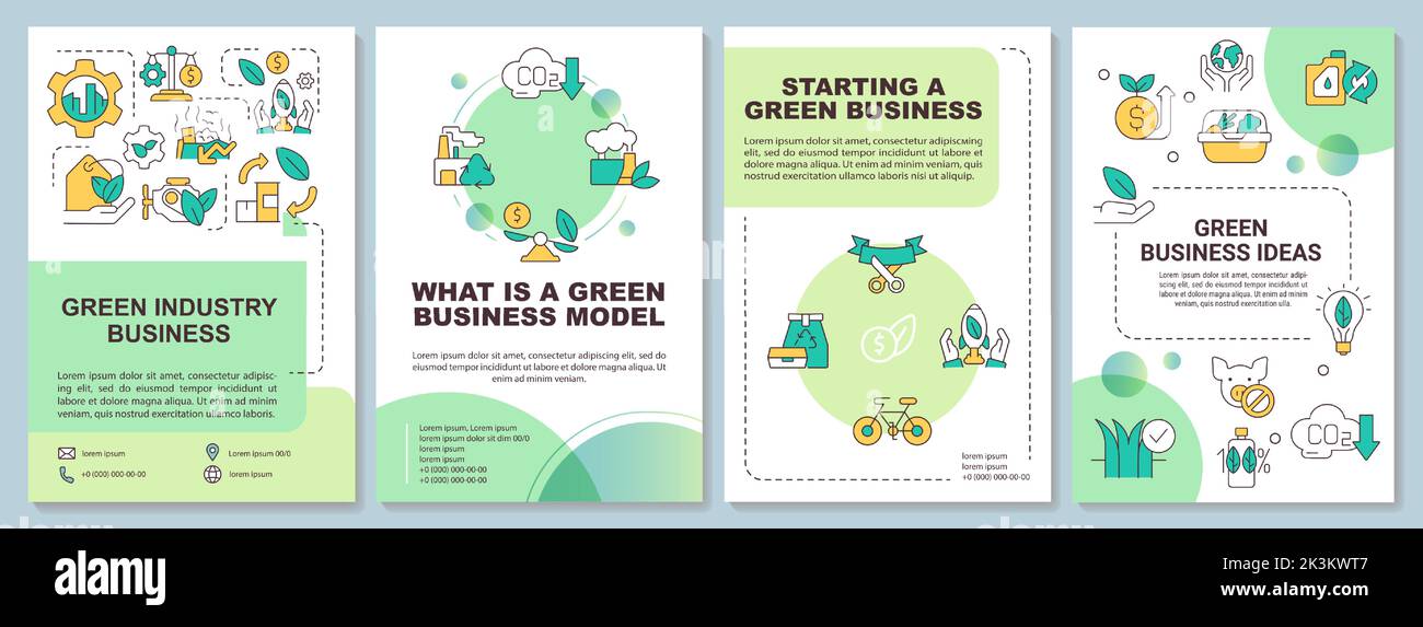 Ecological industry business green brochure template Stock Vector Image ...