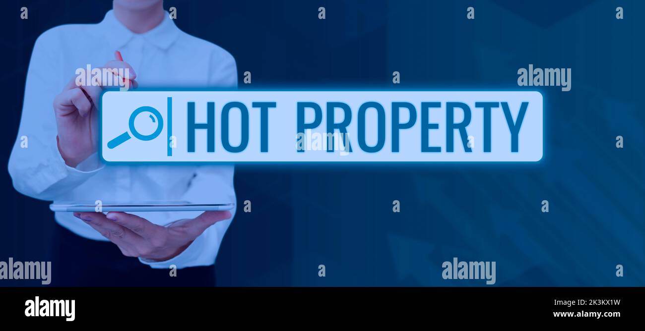 Handwriting text Hot Property. Business idea Something which is sought after or is Heavily