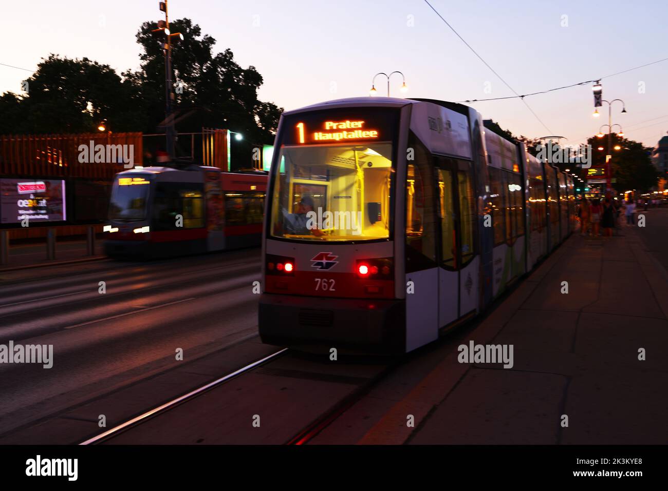 Wien, Straßenbahn, Verkehr, Die Wiener Linien betreiben das größte Verkehrsnetz Österreichs. Stock Photo