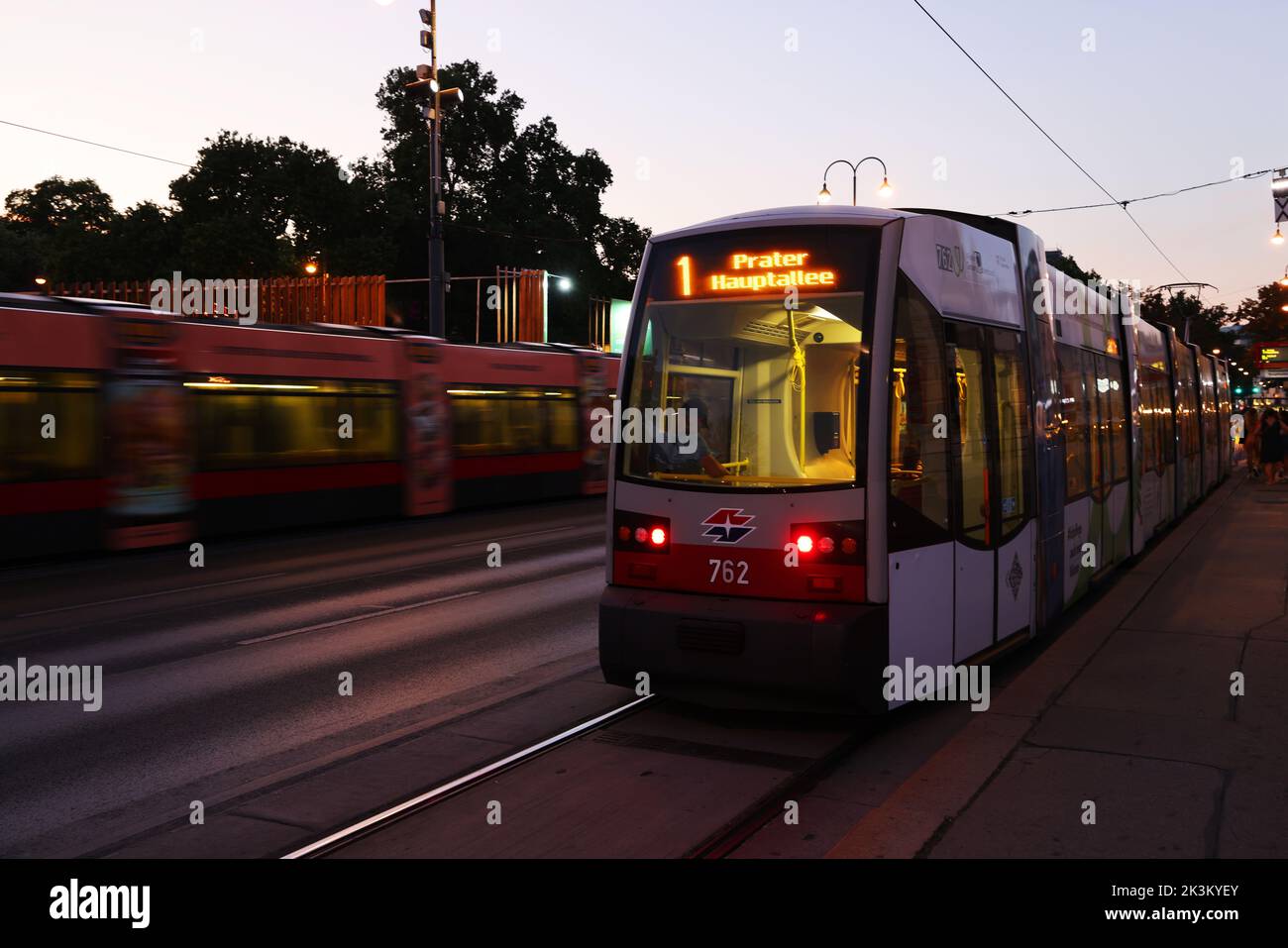 Wien, Straßenbahn, Verkehr, Die Wiener Linien betreiben das größte Verkehrsnetz Österreichs. Stock Photo