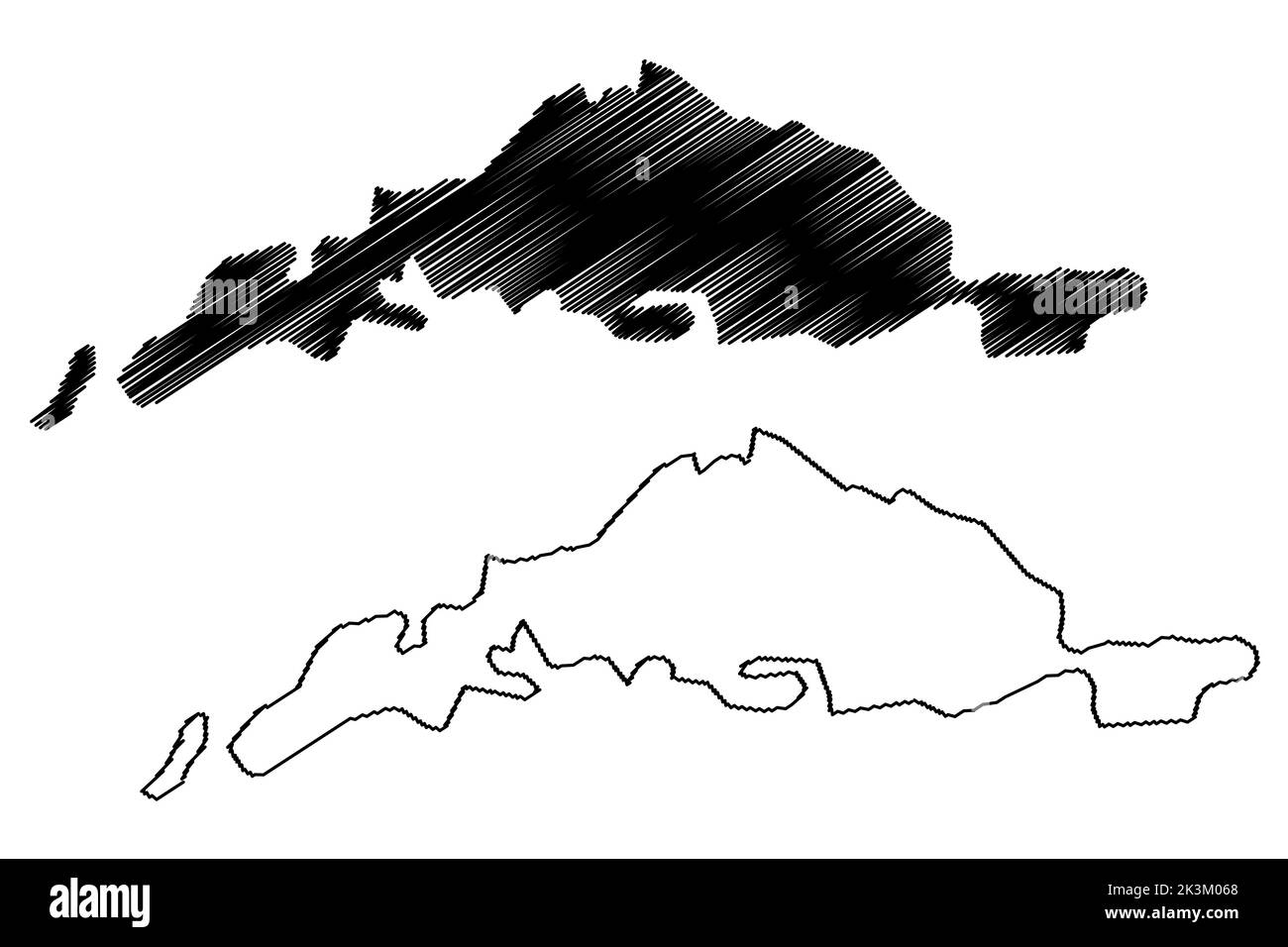 Dyaul island (New Guinea, Pacific Ocean, Bismarck Archipelago) map