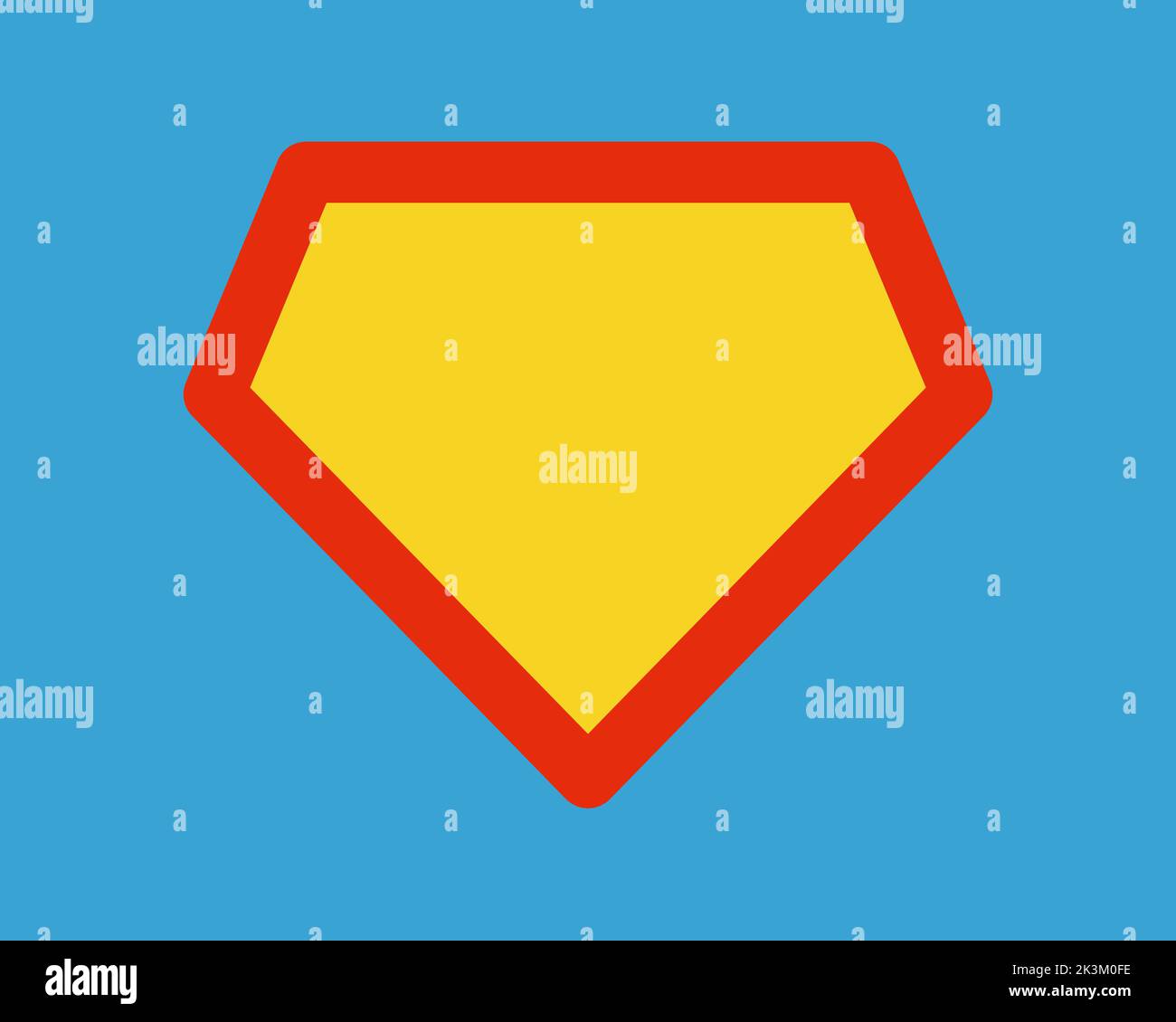 Super man shield icon. Comic super hero man pentagon shield sign ...