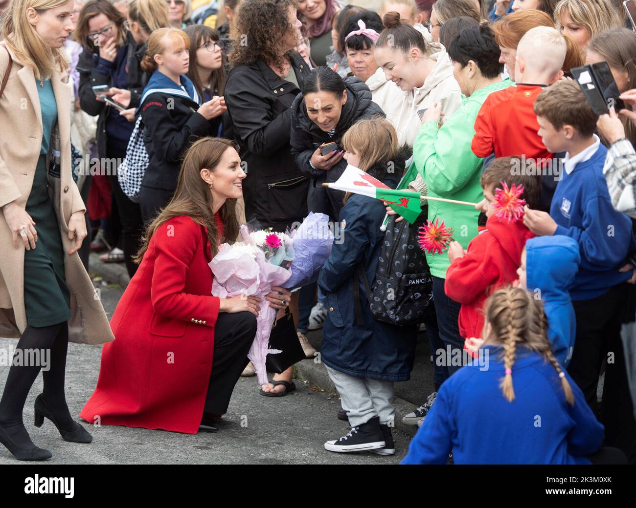 Britain's Catherine, Princess of Wales and Prince William (not pictured) walk around Swansea, Britain September 27, 2022. Geoff Pugh/Pool via REUTERS Stock Photo
