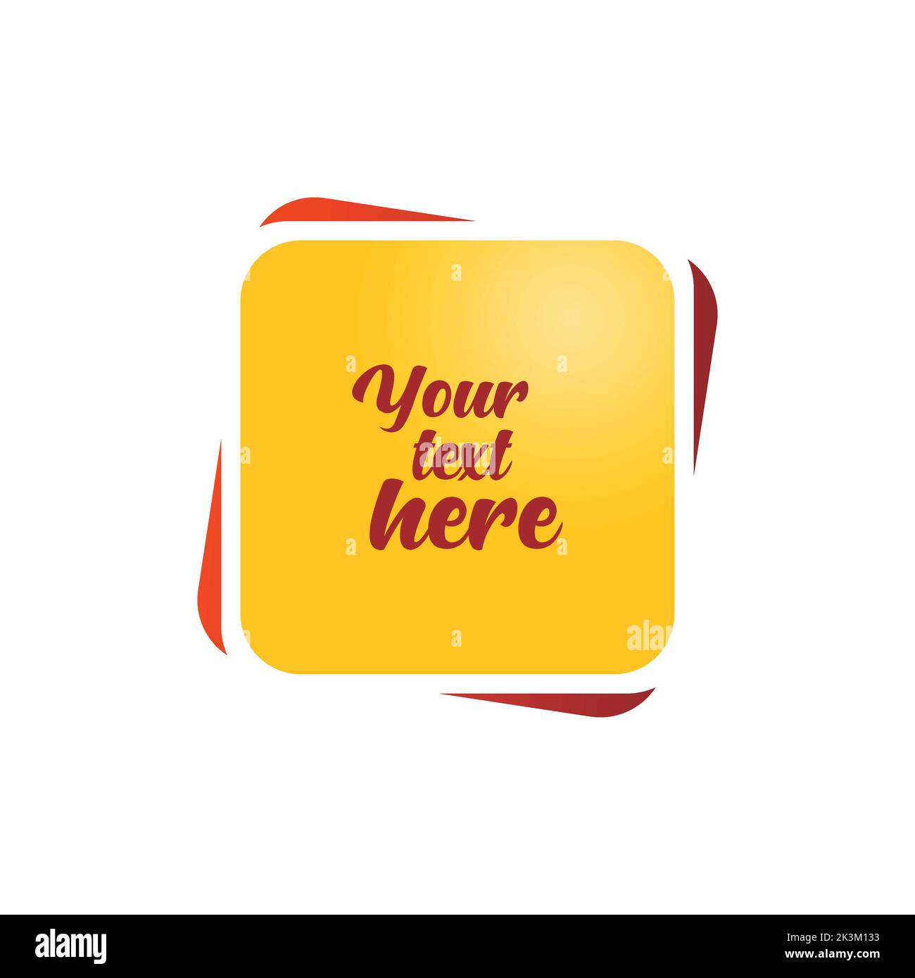 A vector illustration of a yellow and red square logo idea with text on ...