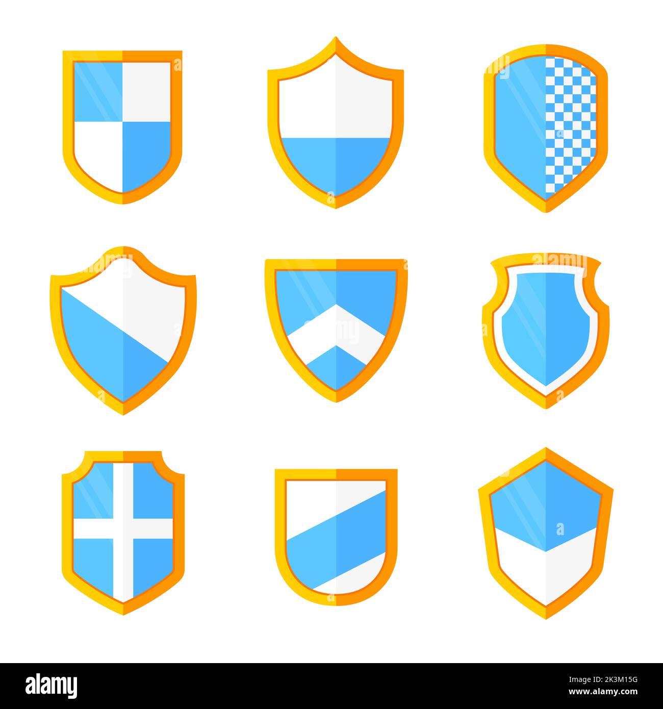 Set of shields of various shapes - modern realistic clip art Stock Vector