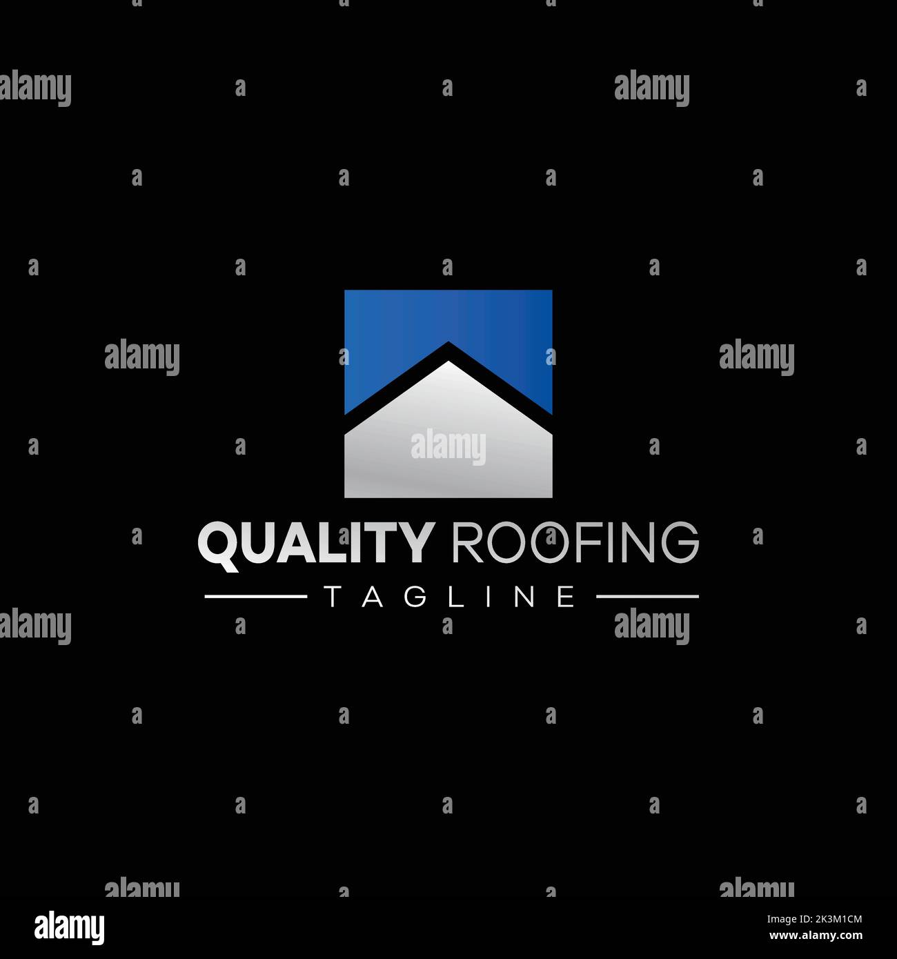 A vector illustration of a quality roofing company logo idea on the