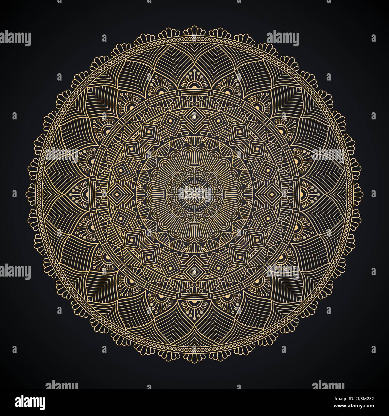 Luxury floral and ornamental mandala background with golden color for