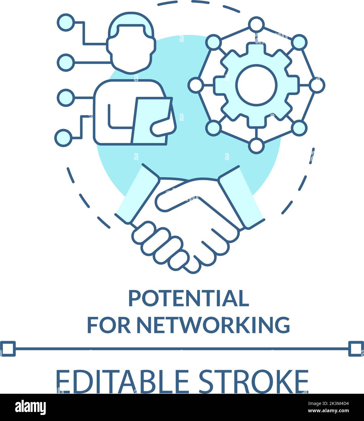 Potential for networking turquoise concept icon Stock Vector